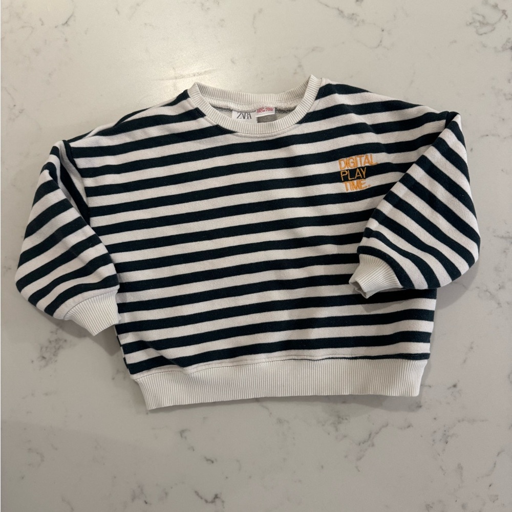 Zara Kids Striped Black and White Sweatshirt